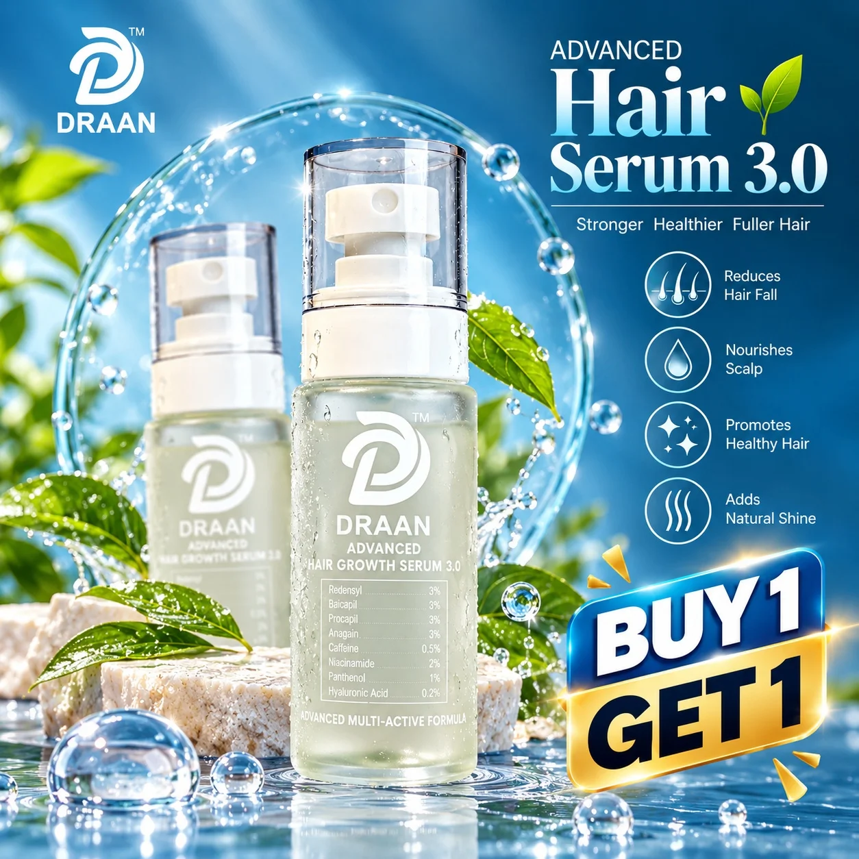 DRAAN Hair Serum Buy 1 Get 1 offer